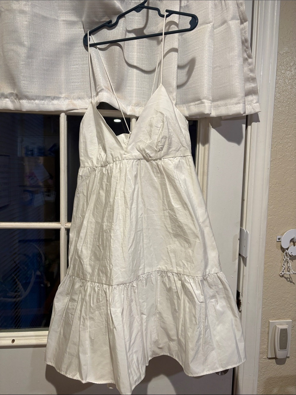 Zara Cream Spaghetti-Strap Tiered Slip Dress